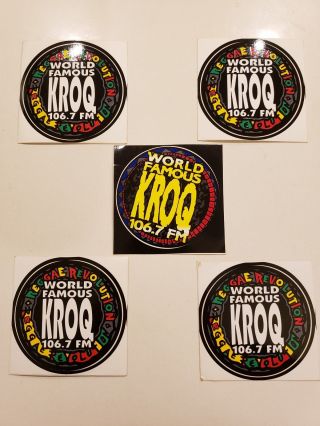 Kroq Fm Stickers (set Of 5) 1990s Los Angeles Radio