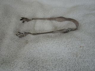 Antique [chicken Claw Feet] Silver Plated Sugar Tongs Or Ice Tongs 1800 