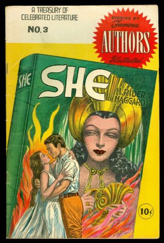 Famous Authors Illustrated 3 She 1950 Golden Age Vg