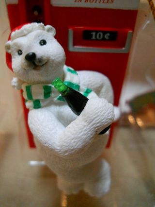 2005 Trevco Coca Cola Polar Bear & Coke Machine Christmas Ornament 2