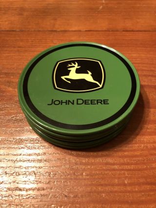 Pre - Owned Metal John Deere Coasters With Cork Base Set Of 5