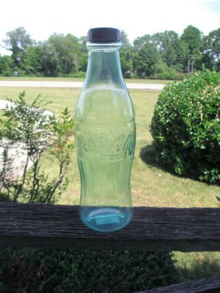 Coca - Cola 12 Inch Bottle Bank Clear Green Plastic -