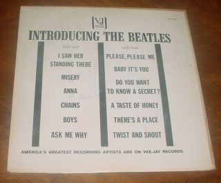 1964 INTRODUCING THE BEATLES LP ALBUM ERROR DISC BLACK LABELS REVERSED VEE JAY 2
