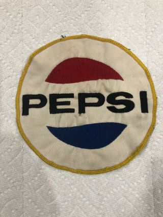 Vintage Pepsi Soda Pop Fabric Cloth Jacket Shirt Patch 6 1/2 " Round