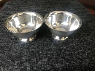 Vintage Set Of 2 Reed & Barton Silverplate Paul Revere Design Footed Bowls