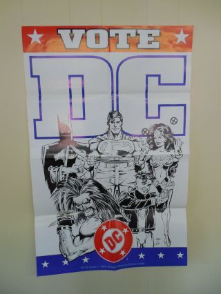 Vote Dc Vs.  Marvel Comic Book Promo Poster Superman Batman Wonder Woman Lobo