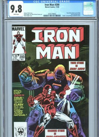 Iron Man 200 Cgc 9.  8 White Pages Armor Marvel Comics 1985