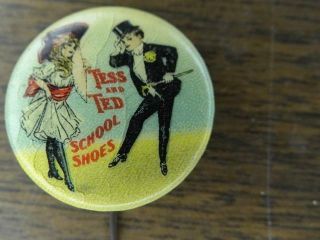 Tess And Ted School Shoes Celluloid Pinback Tray 1 Sec 2
