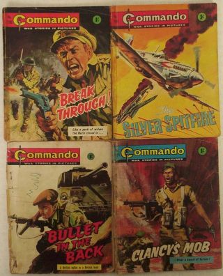 1965 - 6.  Four X " Commando " War Pic.  Comics 