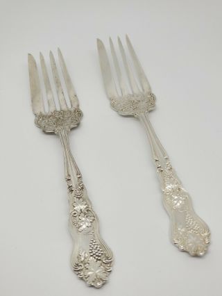 Vintage A.  S.  C.  O.  Moselle Pattern Silverplate Salad Forks 6 1/4 Inch 2 - Forks