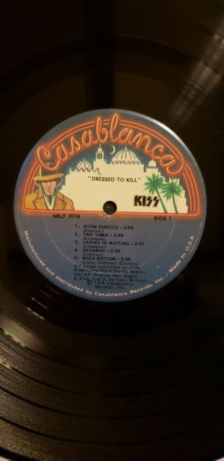 Kiss - Dressed To Kill 1975 LP Vinyl Blue Label NBLP 7016 VG, 6