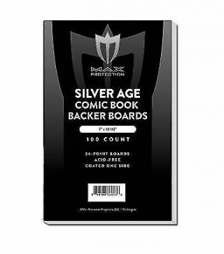 500 Max Pro Silver Age / Era Comic Book Acid Backing Boards White Backers