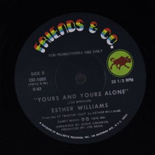 Esther Williams: Yours And Yours Alone / I Need Love 12 (dj,  W/ Label Sleeve,  7