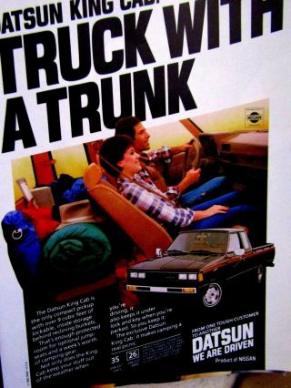 1983 Datsun King Cab Truck With A Trunk Print Ad 8.  5 X 11 "