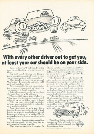 1970 Volvo Cartoon Vintage Advertisement Ad P55