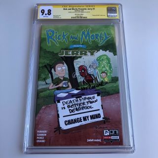 Rick And Morty Presents: Jerry 1 Cgc 9.  8 Deadpool Sketch By Alex Cormack