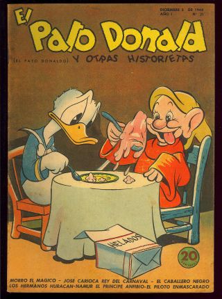 Donald Duck V1 21 Rare Sub - Mariner Foreign Ed.  Carl Barks Disney Comic 1944 Fn
