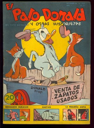 Donald Duck V1 11 Rare Sub - Mariner Foreign Ed.  Carl Barks Disney Comic 1944 Fn -