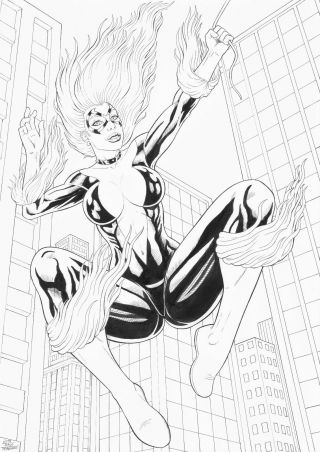 Black Cat By Tiago Fernandes - Art Pinup Drawing Comic