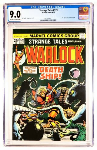 1975 Marvel Comics Strange Tales 179 Cgc 9.  0 Ow/w Jim Starlin 1st Pip The Troll