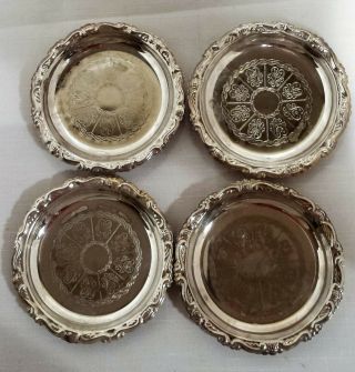 Silverplate 4 " Coasters Vintage Readers Digest 1988 Italy Set Of Four
