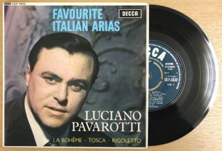 Luciano Pavarotti Favourite Italian Arias 1964 7 " Ep Ex,