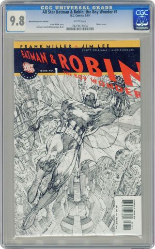 All Star Batman And Robin The Boy Wonder 1d 2006 Lee Sketch Cgc 9.  8 0629873004