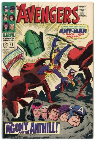 Avengers 46 Vf 8.  0 White Pages Ant - Man Returns Marvel 1967