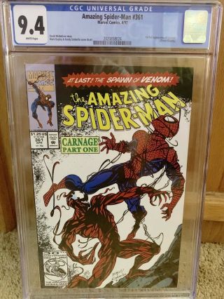 The Spider - Man 361 Cgc 9.  4 - First Carnage Hot