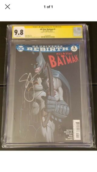All - Star Batman 1 Cgc Autographed Auto Signed Scott Snyder Comic 9.  8