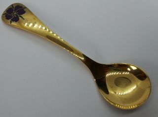 Vintage Georg Jensen Annual Enamel Sterling Silver Gold Wash Spoon 1974