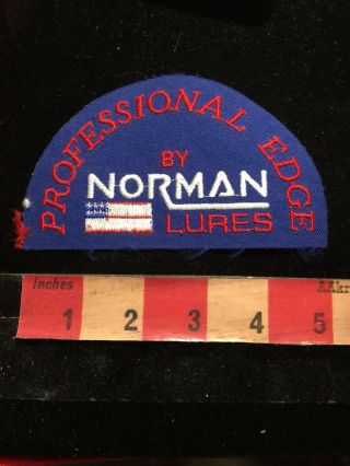 Vtg (as - Is Stitching) Professional Edge Norman Lures Fish Advertising Patch 85i5