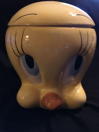 Warner Brothers Tweetie Bird Head Ceramic Cookie Jar