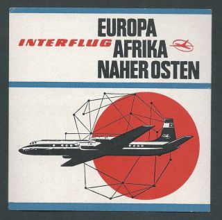Interflug East Germany Airlines - Vintage Luggage Airline Label (3)