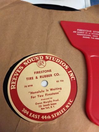Vintage Firestone Tire Store Album " Honolulu " Gas Oil Man Cave Rare Ice Scraper