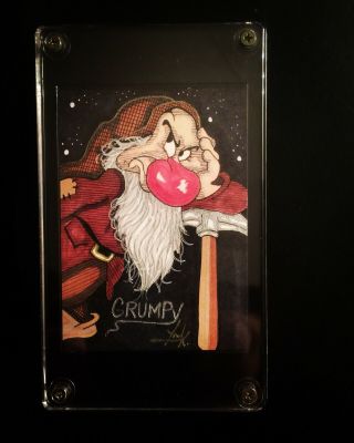 Walt Disney Snow White Grumpy Dwarf Orig Art Psc Sketch Card 1/1 By Artisttonyk