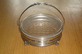 Antique Thomas Harwood & Son Silver Plated Jam Butter Sweet Dish With Glassliner