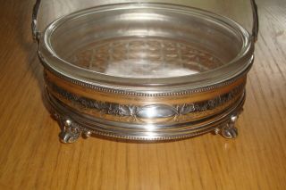 Antique THOMAS HARWOOD & SON Silver Plated Jam Butter sweet Dish with GlassLiner 3
