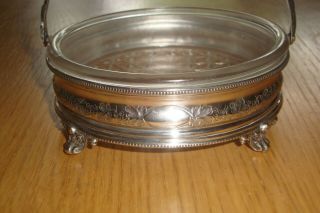Antique THOMAS HARWOOD & SON Silver Plated Jam Butter sweet Dish with GlassLiner 4