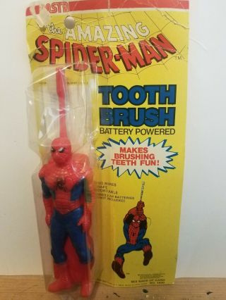 1978 The Spider - Man Battery Powered Toothbrush Made By Nasta
