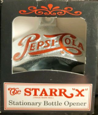 The Starr X Pepsi Cola Soda Stationary Metal Bottle Opener Retro Style