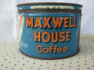 Vintage Tin Maxwell House Coffee Big Cup Drip Grind Vita Fresh Key Open 1 Retro