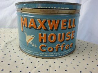 Vintage Maxwell House Coffee Tin Key Open Antique Advertising Tin 1