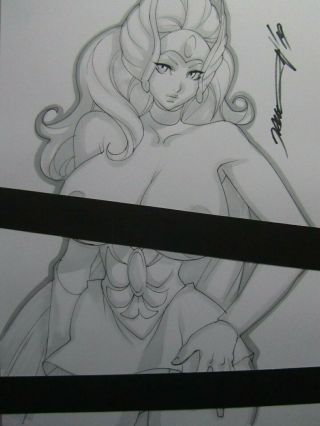 She - Ha Girl Sexy Busty Sketch Pinup - Daikon Art