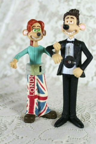 Mcdonalds " Flushed Away " Toys Cake Toppers Rita & Roddy Compass 2006