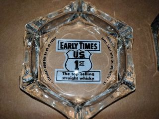 Early Times Whiskey Glass Ashtray U.  S.  1st " The Top Straight Whisky "