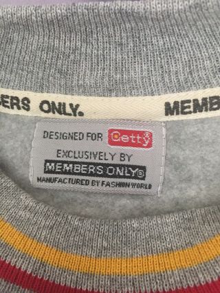 Classic GETTY OIL COMPANY / Members Only Light Weight Sweatshirt.  Medium 3