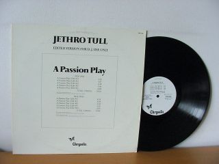 Jethro Tull A Passion Play - Edited Version For Dj Use Only White Label Promo Lp