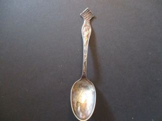 Silver Spoon Good Luck With 4 - Leaf Clover & Swastika Signs Of Divinity & Spirit