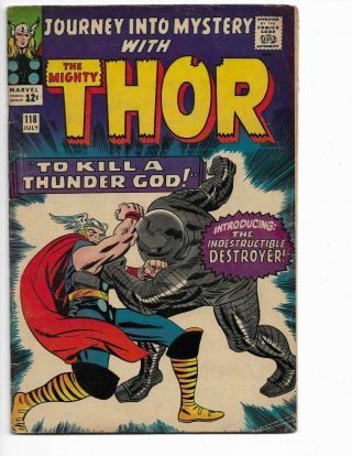 Journey Into Mystery 118 - Vg 4.  0 - 1st App Of The Destroyer - Thor (1965)